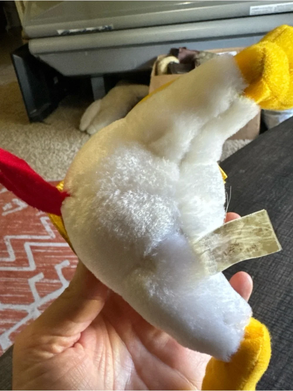 Toy Works Rooster Stuffed Animal Plush Yellow Raincoat Hat Play Time Toys white